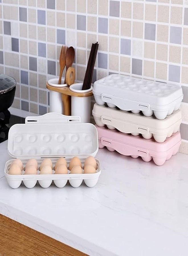 LOMESH Plastic Egg Holder for Refrigerator, Stackable Egg Storage Tray With Lid, Plastic Egg Box Carrier 1 Pack, BPA-Free Egg Storage Container for 18 Eggs (Multicolor) - Image 4